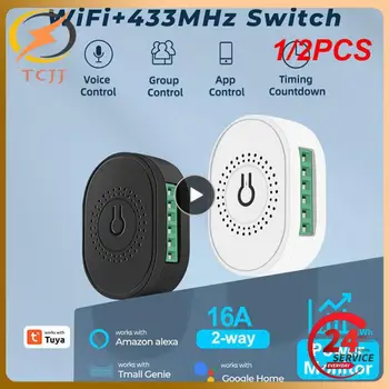 1/2KS Tuya 16A Wifi + RF 433 Mini Switch S Výkonom Mornitor Dvakrát spôsobom Časovač Reléové Inteligentný Život Istič Pracovať S Alexa