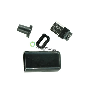 10Pcs DIY Micro USB Konektormi Samec Auta w/ Zahŕňa Čierna
