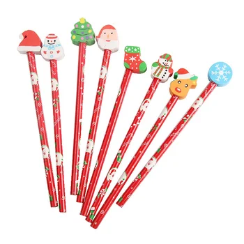 12pcs Vianočné Ceruzka Gumu s Karikatúra Stacionárne Ceruzky pre Deti, Študentov, Náhodné Štýl