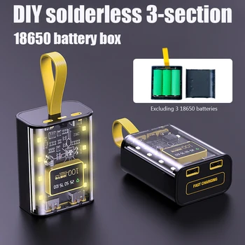 18650 Batérie, Nabíjačky Prípade, Rýchle Nabíjanie DIY Prenosný Mini Power Bank Digitálny Displej Box Mobilný Napájací zdroj S Nočné Svetlo
