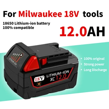 18V 12.0 Ah Lítium Batéria pre MilwaukeeM18 M18B5 XC 48-11-1815 48-11-1850 2604-22 2604-20 2708-22 2607-22 Náhradné Batérie