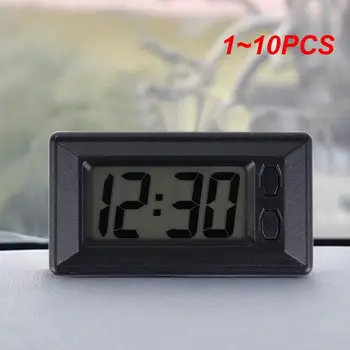 1~10PCS Mini Auto Tabuli Digitálne Hodiny Vozidla Samolepiace Hodiny S LCD Displej Času Automobilový Palicu Na Hodinky Pre