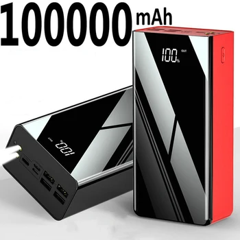 200000mAh Power Bank Prenosné Nabíjačky 4 USB Poverbank Externá Batéria pre iPhone 14 13 12 Powerbank
