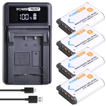 4Pc NP-BX1 Batérie + Nové LED USB Nabíjačka Pre Sony DSC-RX100 DSC-WX500 IV HX300 WX300 HDR-AS15 X3000R MV1 AS30V HDR-AS300 ZV1 denník