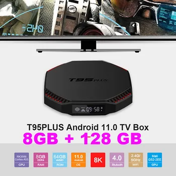 android 11 TV Box T95 Plus RK3566 4G/32G 8G/64 G 2.4 G 5G Wifi BT4.0 USB3.0 1000M 8K Google Voice Youtube PK H96 MAX RK3566