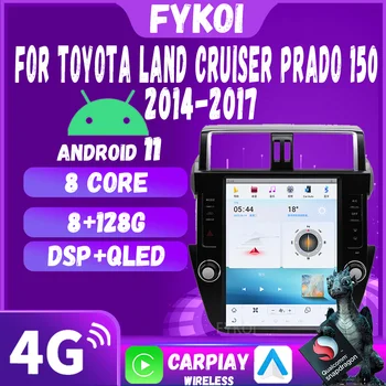 Auto Radio Na Toyota Land Cruiser Prado 150 2014-2017 Android Auto Automobilový Multimediálne CarPlay Tesla Štýl, GPS, Bluetooth, 4G