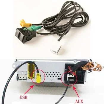 Auto USB, AUX Switch Kábel USB Audio Adaptér RCD510 RNS315 Pre-Passat B6 B7 Golf 5 Golf MK5 6 MK6 Jetta 5 MK5