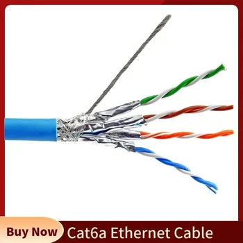 Cat6a 6A Ethernetový Kábel 30 M 10 m Sietí Cabo RJ45 S FTP Inštalácie Dvojité Tienenie Copper 23AWG 0.57 mm 10G Sietí Drôt