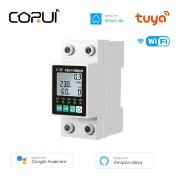 CORUI Tuya Smart WIFI Relé pre Nízke Napätie zemný Chránič Zariadenie KWh vypínač Podporu Alexa Domovská stránka Google Inteligentný Život