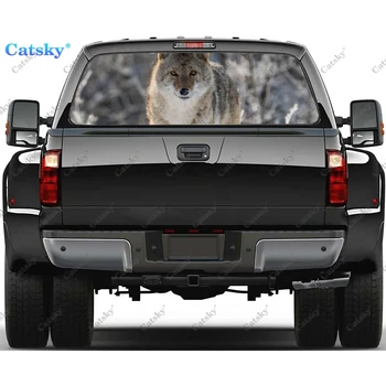Coyotes Zvieratá Auto Okno Nálepky Vinyl Semi-Transparentné Zobrazenie Truck Nálepky Farba Zábal Auto Odtlačkový Nálepky