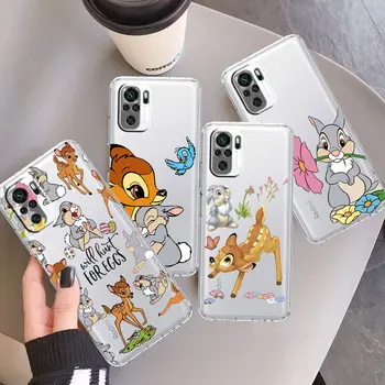 Disney Bambi Cartoon Jasné, Telefón puzdro pre Xiao Redmi Poznámka 11S 10 8 7 11 12 Pro 9 8T 9S 10 Pro 11E Transparentné Mäkké Pokrytie