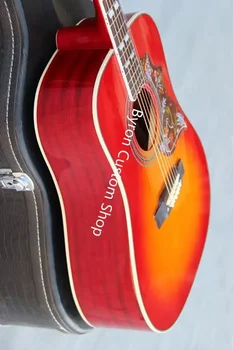 doprava zadarmo odborných vlastný akustická gitara cherry lesk dokončovacie masívneho smreku hučanie gitara