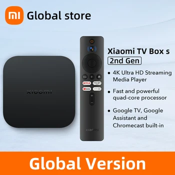 Globálna Verzia Xiao Mi TV Box S 2nd Gen 4K Ultra-HD Quad-core Procesor Dolby Vízia HDR10+ Google Asistent Smart TV Mi Okno