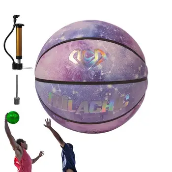 Holographics Basketbalovú Loptu Self-Osvetlenie Žiariace Gule Veľkosti 7 Krytý Vonkajší Ulici Kompozitné PU Kožené Lopty Pre Chlapcov