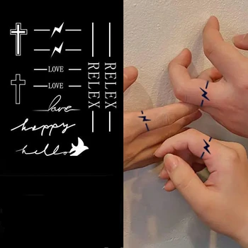 Jednoduché Lightning Kríž List Symboly, Umenie Nepremokavé Šťavy Tetovanie Samolepky pre Ženu, Muža, Malé Telo Dočasné Tetovanie Veľkoobchod