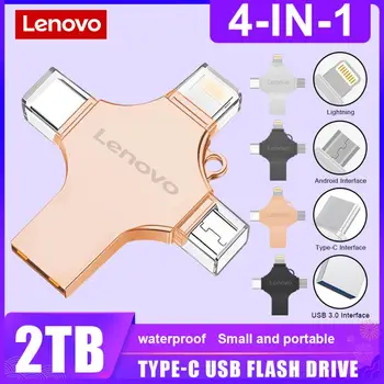 Lenovo Flash Disky OTG kl ' úč Usb 3.0 vysokorýchlostné C Typ Usb 4-V-1, Usb, C Stick 2 Tb Flash Pamäť Flash Disk Pre Iphone/ps5