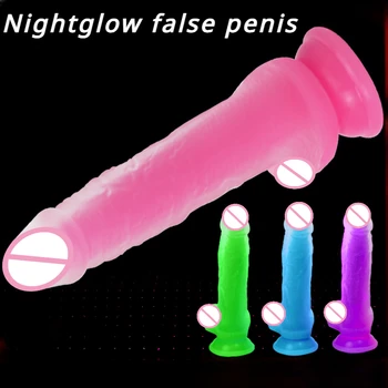 Nightglow False Penis Silikónový Análny Dilator Análny Plug False Penis Ženské Sexuálne Produkty Masturbator Masáž Stick Sex Shop 18+