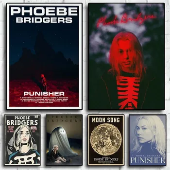 Pop Music Phoebe Bridgers Album plagát estetika Mesiac Pieseň Punisher Rap Rock Ghost Plátno na Maľovanie na Stenu Umenie Domov Izba Deco
