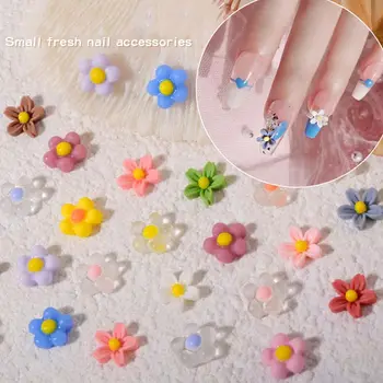 Roztomilý Mini Transparentné Macaron Farba DIY Manikúra 3D Nail Art Charms Nail Art Ornamenty, Kvetinové Dekorácie Nechtov Nail Art Šperky