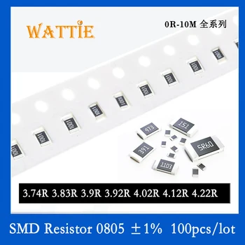 SMD Rezistora 0805 1% 3.74 R 3.83 R 3.9 R 3.92 R 4.02 R 4.12 R 4.22 R 100KS/veľa čip odpory 1/8W 2.0 mm*1,2 mm