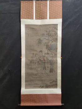 Starožitný Čínskej Kaligrafie & Maľby Jozefa Hodvábna Tkanina Prejdite Krásy Obrázok na Výšku Ruka-Natiahnutý Ručne maľované podľa Wen Peng