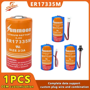 SUNMOON ER17335M 3.6 V, 2/3A Vysoká Zväčšenie Jednorazové Lítiové Batérie pre PLC Priemyselné riadiace Servo Vodič, hlásič Dymu