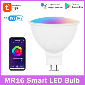 Tuya Smart LED Žiarovka WIFI Pripojenie 12V MR16 Inteligentné Žiarovka Pozornosti 5W Lampa Pracovať S Alexa Domovská stránka Google RGBCW Farby