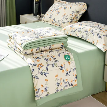Umyté Bavlna Bielizeň, Obliečky na Letných kvetov Vytlačené Lete Cumlík Jednotného/Queen/King Size prehoz cez posteľ