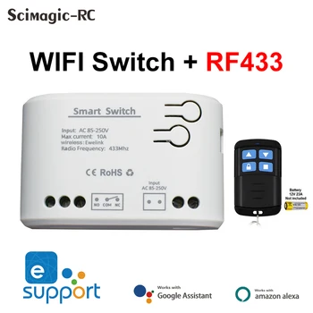 WiFi Smart Switch 1Channel Relé Inteligentné Automatizácia wifi Modul,RF433 Prijímač 7-32V 12V 24V 220V Istič Motora Prepnite Ewelink App