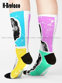 Zlaté Dievčatá Pop! Ponožky, Bavlnené Ponožky Pohodlné Najlepšie Dievčatá Športové Harajuku Gd Hip Hop Dospievajúcu Mládež Ponožky 360° Digital Print Art