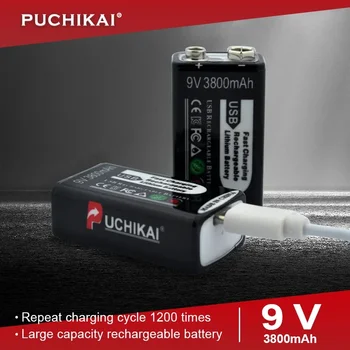 Špeciálna ponuka 9V 3800mAh li-ion Nabíjateľná Micro USB Batérie 9 v lítium pre Multimeter Mikrofón Hračka na Diaľkové Ovládanie