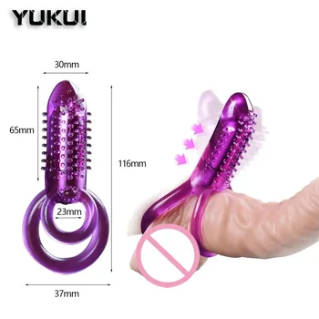 Dvojité Vibračný Penis Krúžok Vibrátor Čase Oneskorenia, Dual Krúžky Na Penis Sexuálne Hračky Pre Mužov, Sa Predlžuje Vyvrcholenie Zlepšiť Sex Schopnosť Produktu