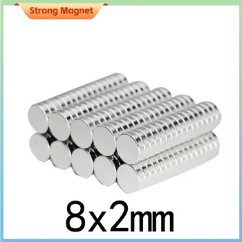 300PCS 8x2 mm Neodýmu, Super Silný Magnet 8mmx2mm Trvalé Kolo Magnet 8x2mm Silný Magnetický Disk Magnet 8*2