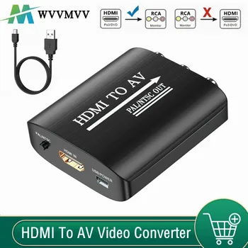 Kompatibilný s HDMI K AV RCA CVSB L/R-Video Scaler 1080P Adaptér Converter Box HD Video Kompozitný Adaptér Podpora NTSC PAL Výstupný