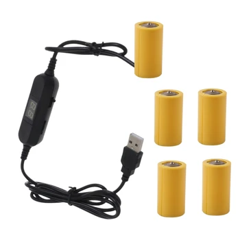 Univerzálny 120 cm USB na 1,2 V, 1,5 V 6V 3V 7.5 V, 12V C Dummys Batérie Káble pre Rádio LED Svetlo Hračka baterka